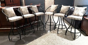 lot 220 image: Six Metal Swiveling Bar Stools