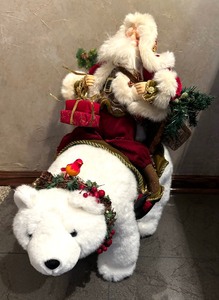 lot 300B image: Santa on a Bear Decorative Figurine