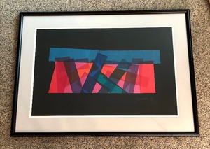 lot 164B image: Framed Colorful Abstract Print