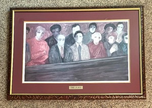 lot 64B image: Framed The Jury Artist Proof by Barbara Wood