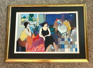 lot 181B image: Women in Cafe Limited Edition Serigraph by Itzchak Turkey