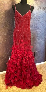 lot 292 image: Vintage Red and Burgundy Sue Wong Evening Gown