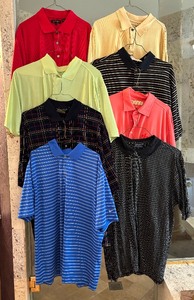 lot 179B image: 8 Extra Large XL Mens Short Sleeved Polo Shirts including Nike, Monterey Club, Tommy Bahama, Poland Ross, Bobby Jones and more