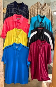 lot 119B image: Eight Mens Short Sleeved Polo Shirts by Bobby Jones, Cutter & Buck, Ashworth & More