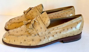 lot 285A image: Pair of Mens Shoeman by Lau Genuine Ostrich Leather Shoes