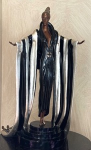 lot 3 image: Ert MONACO Bronze Art Deco Sculpture  Erte Monaco 1990 Chalk & Vermilion and Sevenarts