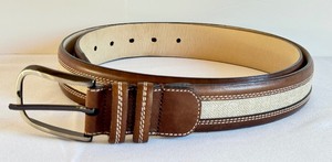 lot 404 image: Mezlan Leather and Canvas Belt