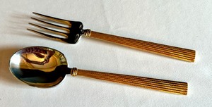 lot 426 image: Pair of Michael Aram Serving Utensils  Two Piece Michael Aram Serving Utensils