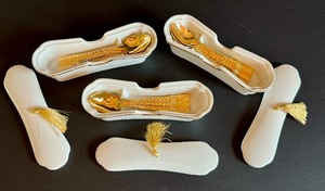 lot 427 image: Three Neiman Marcus Demitasse Spoon Holders with Spoons