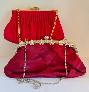lot 384 image: Two Red Evening Handbags