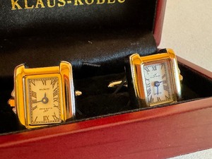 lot 348 image: Pair of Clock Cufflinks by Klaus Kobec