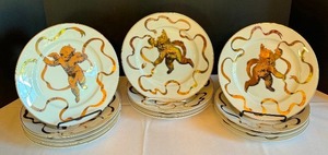 lot 342 image: Set of 12 Neiman Marcus Porcelain Cherub Design Luncheon Plates