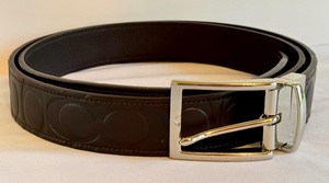 lot 339 image: Mens Dark Brown Leather Coach Belt