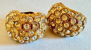 lot 330 image: Pair of St. John Rhinestone Clip Earrings