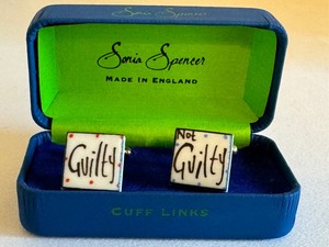 lot 333 image: Pair of Sonia Spencer Guilty Not Guilty Cufflinks