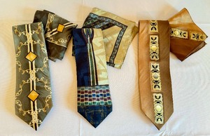 lot 335 image: Three Silk Ties with Matching Pocket Squares