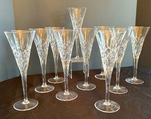 lot 323 image: Set of 11 Crystal Champagne Glasses