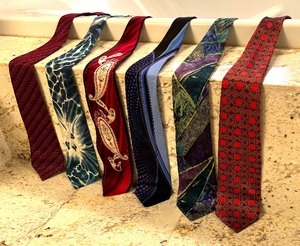 lot 315 image: Six Dress Ties by Stephano, Ricci, Vitaliano, Stacy Adams, Rivellino and More