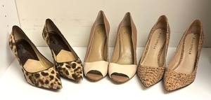 lot 318 image: Three Pairs of Size 8 12 Shoes by Michael Kors, Via Spiga and Ann Taylor