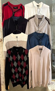 lot 153E image: Eight Mens Size XL Sweaters by St. Croix Shop, Marcello, Como and More