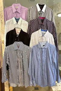 lot 84E image: Eight Mens Size XL Button Up Shirts by Princeton and Marcello