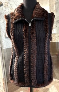 lot 374 image: Mink Fur Accented Vest by Bloomingdales