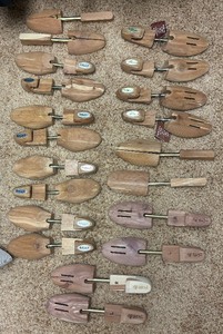 lot 289E image: 20 Wooden Shoe Forms by Bally and Allen Edmonds