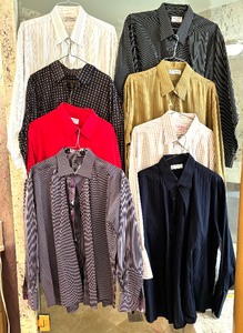 lot 333E image: Eight Mens Size XL Button Up Shirts by Princeton, Simpson Sin Tailor, and More