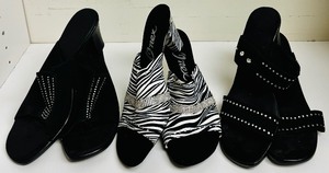 lot 316A image: Three Pairs of Gorgeous Shoes by Onex in Black, White and Silver