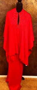 lot 115A image: St. John Evening Bright Red Amazing Dress and Shawl