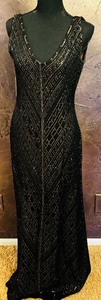 lot 100R image: Stunning Knit Dress in Black with Brown Undertones by St John Couture by Marie Gray