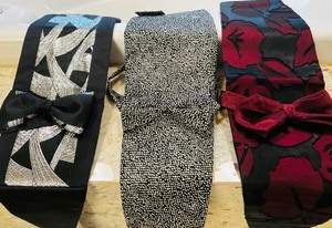 lot 351 image: Three Cummerbund and Bow Ties by Van Tisse 100% Silk and MrNight Tiem