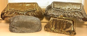lot 354 image: Stunning Two Gold and Two Silver Evening Whiting Davis Handbags
