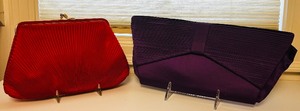 lot 355 image: Colorful Satin Purses, Red Embellished and Purple with Beautiful Details