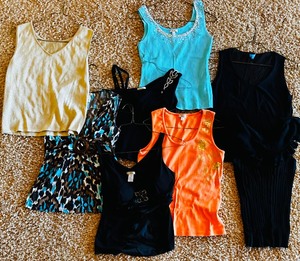 lot 384A image: Fun Grouping of Colors and Patterns  Sleeveless & Tank Tops by Cache and Escada