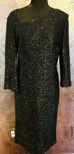 lot 416 image: Black, Sleek and Shimmery Dress by St John