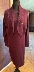 lot 438 image: St. John Knit Two Piece Dress and Sweater Set
