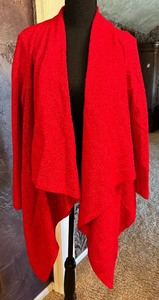 lot 436 image: St. John Sport Red Drape Front Cardigan