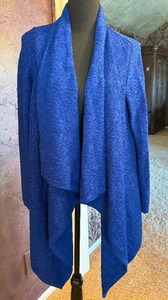 lot 417A image: St. John Cobalt Blue Drape Front Cardigan