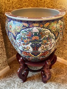 lot 78C image: Large Chinese Fishbowl Planter
