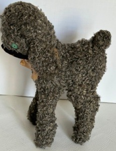 lot 21 image: Vintage Curly Wool Green Eyed Plush Wired Gray Little Lamb Stuffed Animal TOY