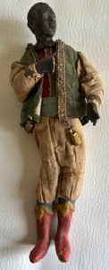 lot 23 image: Antique 18th c. ITALIAN Black Male Neapolitan Presepio CRECHE Doll Figure 1700s w Glass Eyes