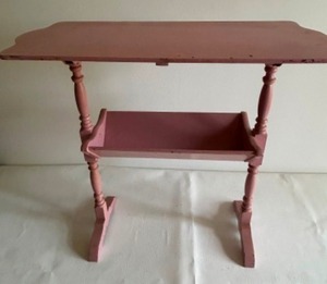 lot 54 image: Antique Pink Painted Bookshelf Side Table