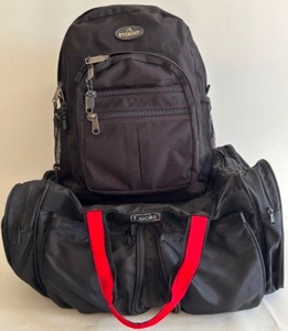 lot 66 image: Vintage LUCAS Large Duffle Bag and EVEREST Black Backpack Traveling Duo