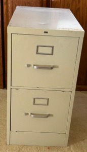 lot 67 image: Vintage HON 2-Drawer Metal File Cabinet Storage