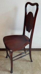 lot 83 image: Antique Straight Back Narrow Desk CHAIR Mahogany Hardwood