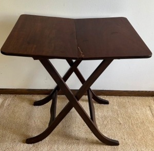 lot 90 image: Antique Hardwood Folding Wooden TABLE Dark Rich Mahogany