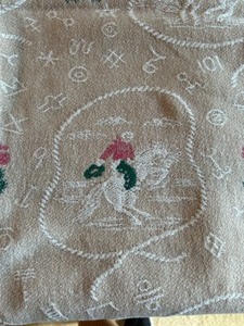 lot 103 image: Vintage 50s COWBOY Rodeo Bedspread Cotton Woven Coverlette Twin Boys Room Decor