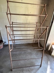 lot 175 image: Antique Primitive Large Wooden Clothes Drying Rack - Clothes Horse, Laundry Collectible