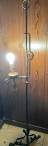 lot 182 image: Vintage Cantilever Floor LAMP Wrought Iron Metal - No Shade - Working